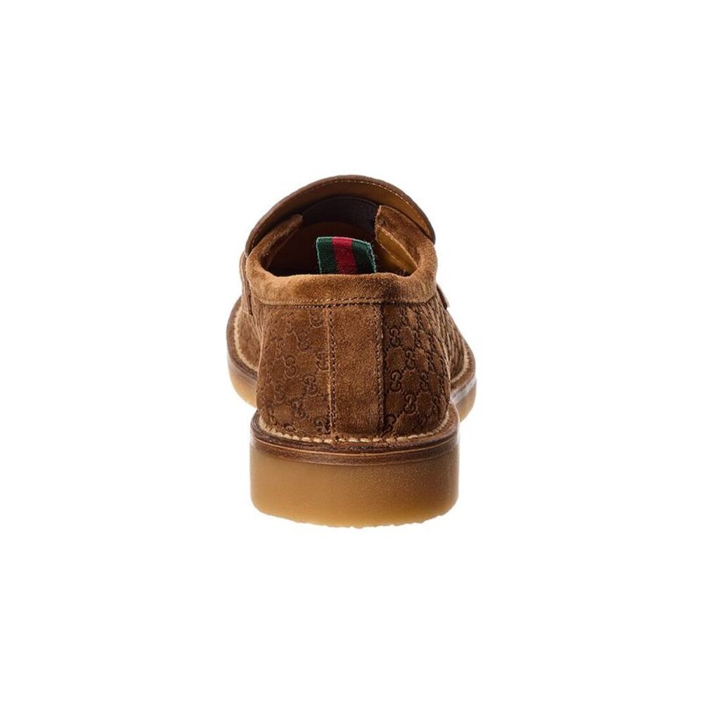 Gucci Gg Web Suede Loafer, Brown - Picture 3 of 5